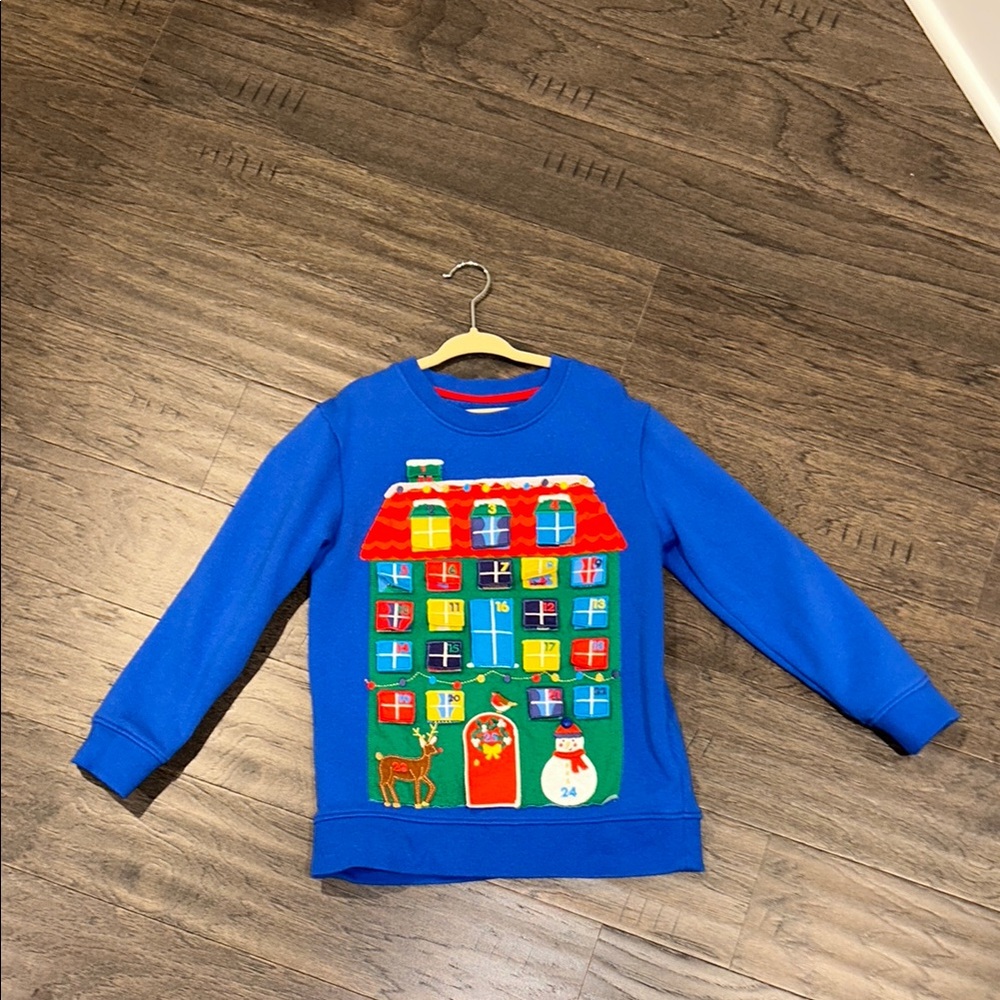 Mini Boden Christmas/advent calendar lift-the-flap top/sweatshirt